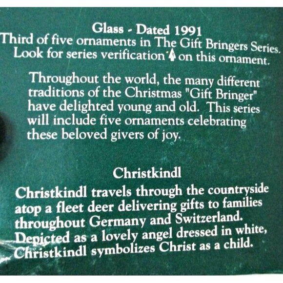 The Gift Bringers "Christkindl" Ornament  - Third in the Series - 1991 Hallmark - Picture 7 of 7